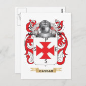 Cassar Wapen (Familie Crest) Briefkaart (Voorkant / Achterkant)