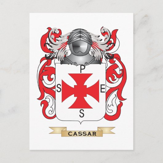 Cassar Wapen (Familie Crest) Briefkaart (Voorkant)