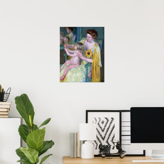 Cassat - moeder en kind 2 poster (Thuiskantoor)