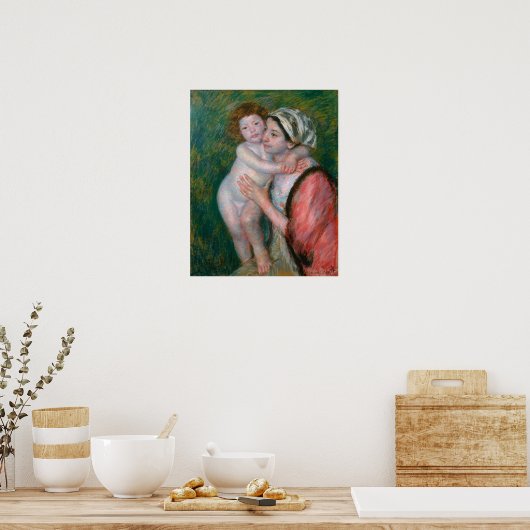 Cassat - moeder en kind poster (Keuken)