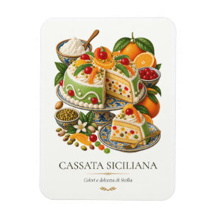 Cassata Siciliana– Ouderwetse Italiaanse Dessert Magneet