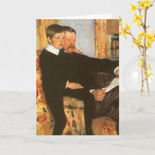 Cassats Portret; Vader & Zoon Kaart (Gele Bloem)