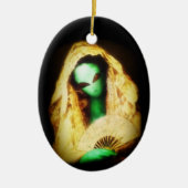 Cassatt Alien Spanish Senorita with Lace Keramisch Ornament (Voorkant)