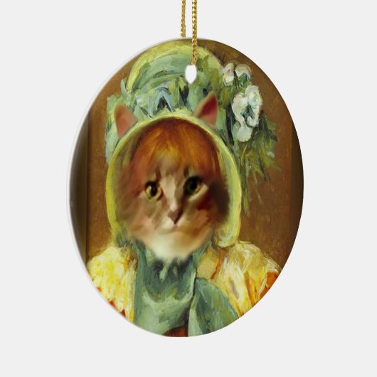 Cassatt Bonnet on Kitten Keramisch Ornament (Rechts)