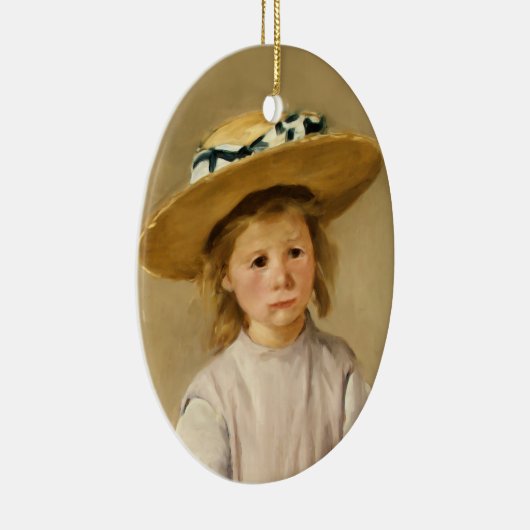 Cassatt Child in Straw Hat Keramisch Ornament (Rechts)