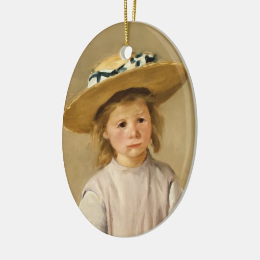 Cassatt Child in Straw Hat Keramisch Ornament (Links)