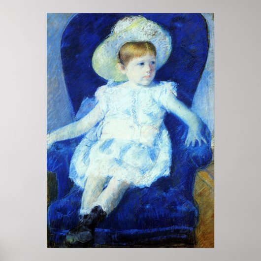 Cassatt - Elsie in blauw Stoel 1880 Poster (Voorkant)
