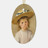 Cassatt Kind in Strohoed Keramisch Ornament (Links)
