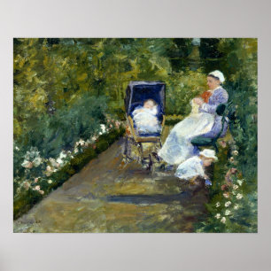 Cassatt - kinderen in de tuin (de zuster) poster