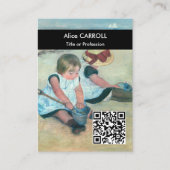 Cassatt - Kinderen spelen op het strand - QR Code Visitekaartje (Voorkant)
