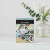 Cassatt - Kinderen spelen op het strand - QR Code Visitekaartje (Staand voorkant)