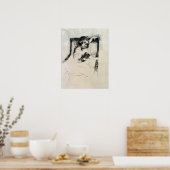 Cassatt - Knielend in leunstoel Poster (Keuken)