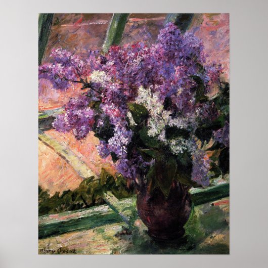 Cassatt - Lilacs in Venster 1880 Poster (Voorkant)