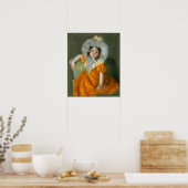 Cassatt - Margot in oranje jurk Poster (Keuken)