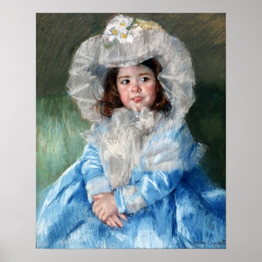 Cassatt - Margot (Lefebvre) in blauw Poster (Voorkant)