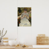Cassatt - Meisje in de tuin Poster (Keuken)