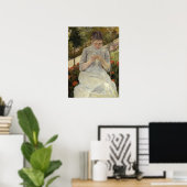 Cassatt - meisje in tuin poster (Thuiskantoor)