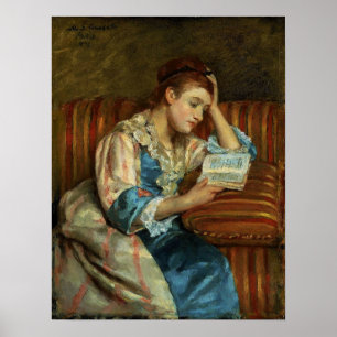 Cassatt - Mevrouw Duffee zittend op een bank lezen Poster