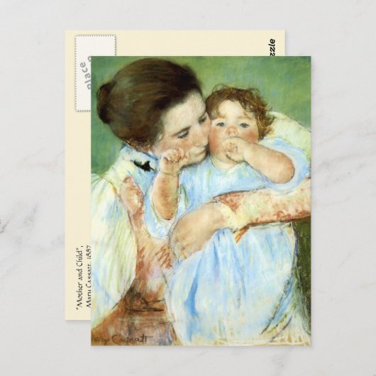 Cassatt moeder en kind briefkaart (Voorkant / Achterkant)