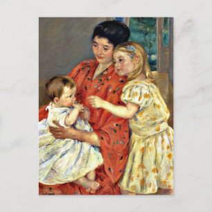 Cassatt - Moeder en Sara bewonderen de baby, Briefkaart