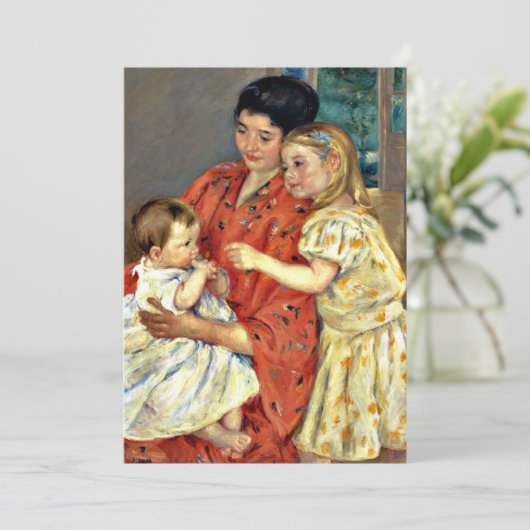 Cassatt: Moeder en Sara bewonderen de baby Kaart (Staand voorkant)