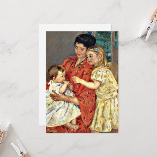 Cassatt: Moeder en Sara bewonderen de baby Kaart (Voorkant / Achterkant in situ)