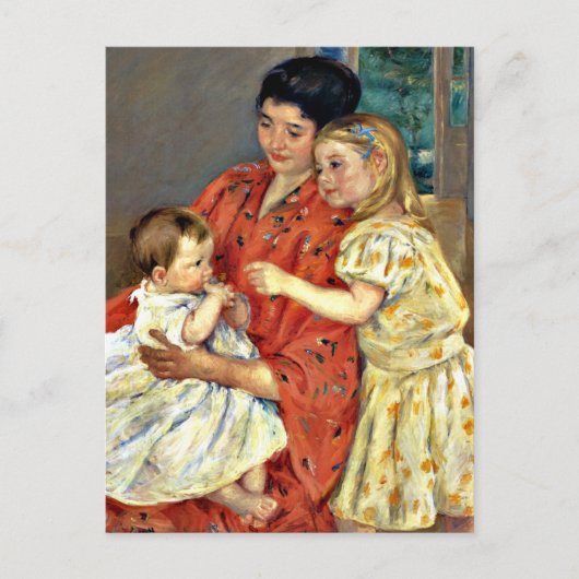 Cassatt - moeder en Sara die de Baby bewonderen, Briefkaart (Voorkant)