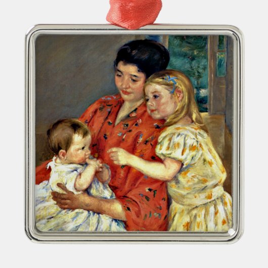 Cassatt: Moeder en Sara die de Baby bewonderen Metalen Ornament (Voorkant)