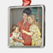Cassatt: Moeder en Sara die de Baby bewonderen Metalen Ornament (Links)