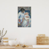 Cassatt - Moeder wast haar slaperige kind Poster (Keuken)