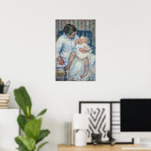 Cassatt - Moeder wast haar slaperige kind Poster (Thuiskantoor)