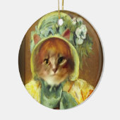 Cassatt Mutsje op Kitten Keramisch Ornament (Links)