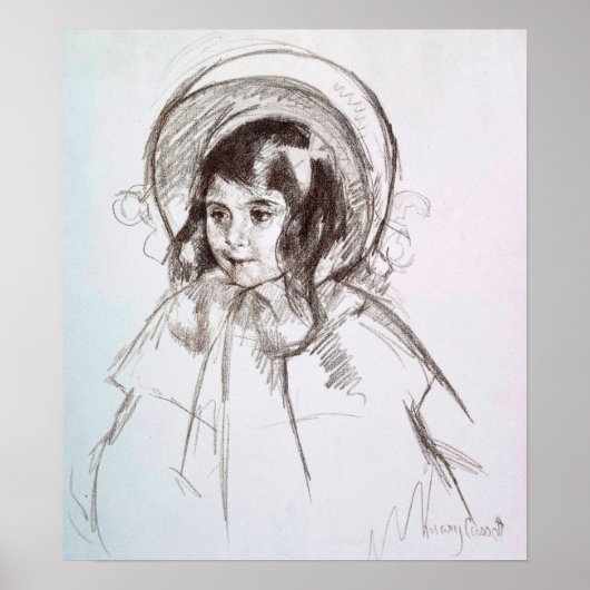 Cassatt - Sara met haar hoed en jas Poster (Voorkant)