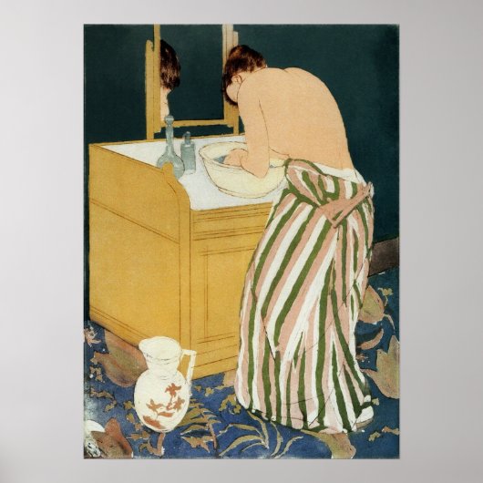 Cassatt - Vrouw die een bad neemt Poster (Voorkant)