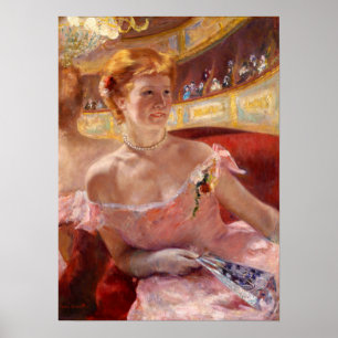 Cassatt - Vrouw Met Parelsnoer In Loge Poster