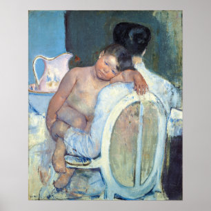 Cassatt - Vrouw zittend met kind in haar armen Poster