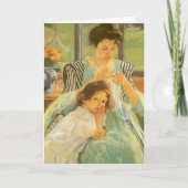 Cassatt's jonge moeder naai, Happy Moederdag Kaart (Voorkant)