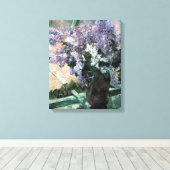 Cassatt's "Lilacs in a Window" Canvas Afdruk (Insitu (Houten vloer))