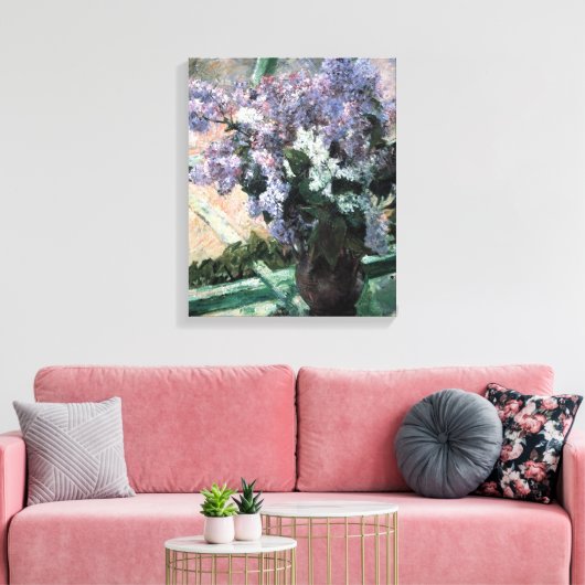 Cassatt's "Lilacs in a Window" Canvas Afdruk (Insitu (Woonkamer))