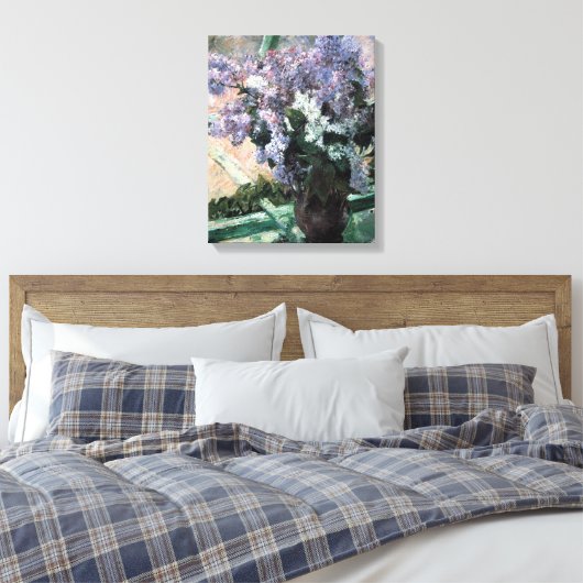 Cassatt's "Lilacs in a Window" Canvas Afdruk (Insitu (Slaapkamer))