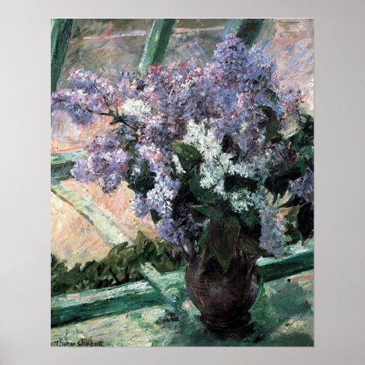 Cassatt's "Lilacs in a Window" Poster (Voorkant)