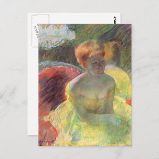 Cassatt's Lydia Leaning op haar armen Briefkaart (Voorkant / Achterkant)