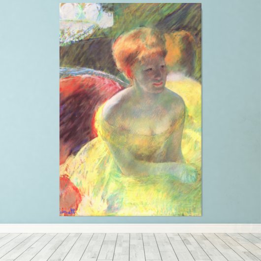 Cassatt's Lydia Leaning op haar armen Canvas Afdruk (Insitu (Houten vloer))