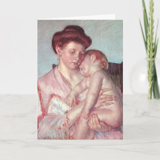 Cassatt's slapende Baby, Happy Moederdag Kaart (Voorkant)