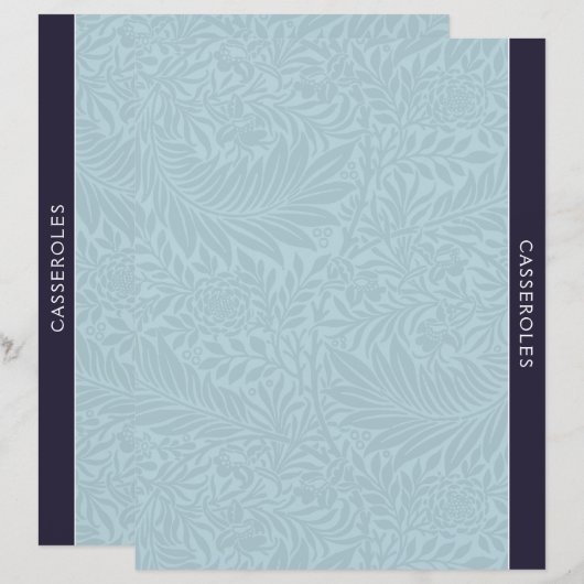 Casseroles | Ontvanger divider |  Blauwe Floral (Voorkant / Achterkant)