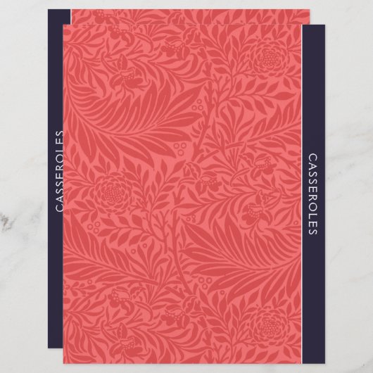 Casseroles | Ontvanger divider |  Rode Floral (Voorkant / Achterkant)