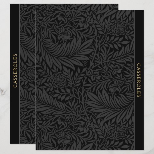 Casseroles | Ontvanger divider |  zwarte Floral (Voorkant / Achterkant)