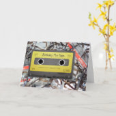 Cassette Analoge Mix Tape Verjaardag Kaart (Gele Bloem)