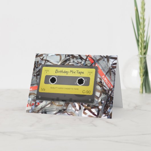 Cassette Analoge Mix Tape Verjaardag Kaart (Voorkant)