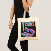 CASSETTE, AUDIO STIJLE SJABLOON TOTE BAG (Voorkant (product))